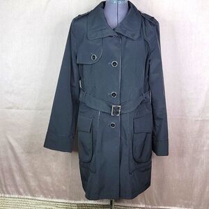 FLEET STREET LTD All Weather‎ Black Trench Coat Medium